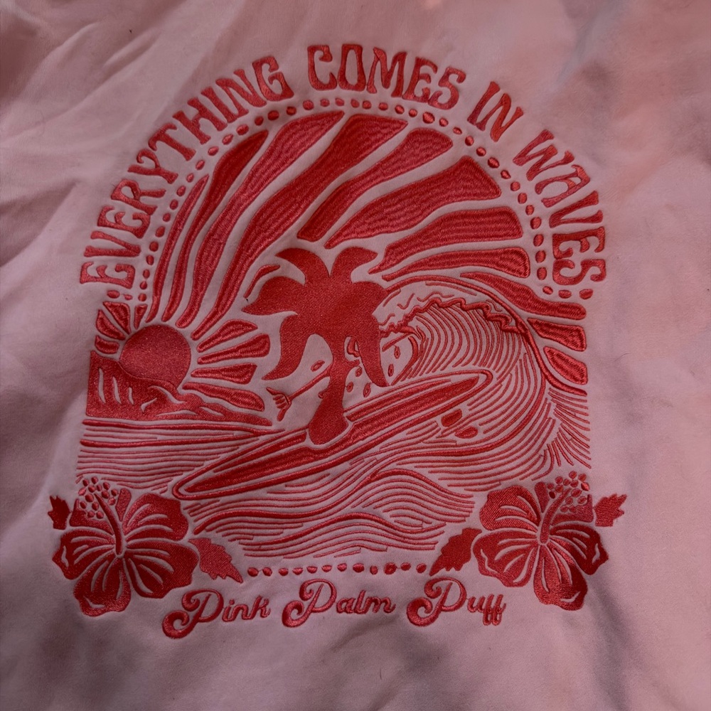 Pink Palm Puff Women's Sweatshirt